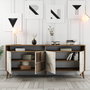 Hanah Home Milan Consola de Nogal y Blanco